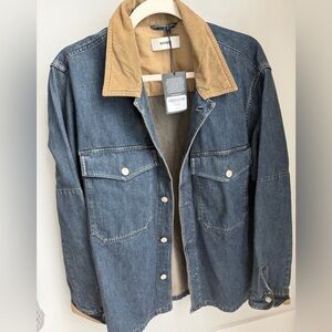Buck Mason Men’s Denim Overshirt with corduroy collar and cuffs